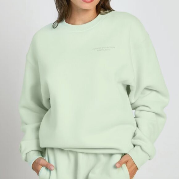 Comfrt Pastel Crew Sweat Set Mint Green SZ XL New With Tags - Picture 2 of 6